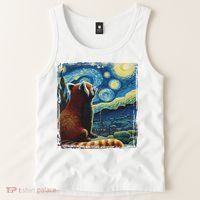 Artistic Red Panda Van Gogh Starry Night Red Panda Tank Top thumb 2