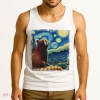 Artistic Red Panda Van Gogh Starry Night Red Panda Tank Top thumb 3