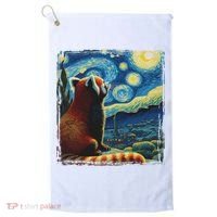 Artistic Red Panda Van Gogh Starry Night Red Panda Golf Towel thumb 0