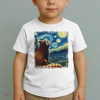Artistic Red Panda Van Gogh Starry Night Red Panda Toddler T-Shirt thumb 2