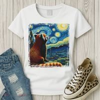 Artistic Red Panda Van Gogh Starry Night Red Panda Women's T-Shirt thumb 3