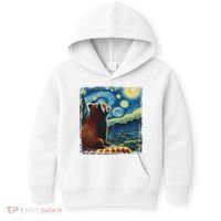 Artistic Red Panda Van Gogh Starry Night Red Panda Kids Hoodie thumb 0