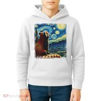 Artistic Red Panda Van Gogh Starry Night Red Panda Kids Hoodie thumb 4