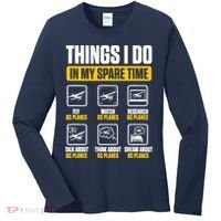 Aircraft Rc Plane Airplane Things I Do In My Spare Time Women's Long Sleeve Shirt thumb 0