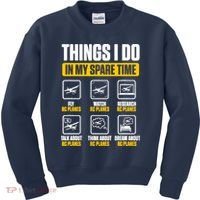 Aircraft Rc Plane Airplane Things I Do In My Spare Time Kids Sweatshirt thumb 0