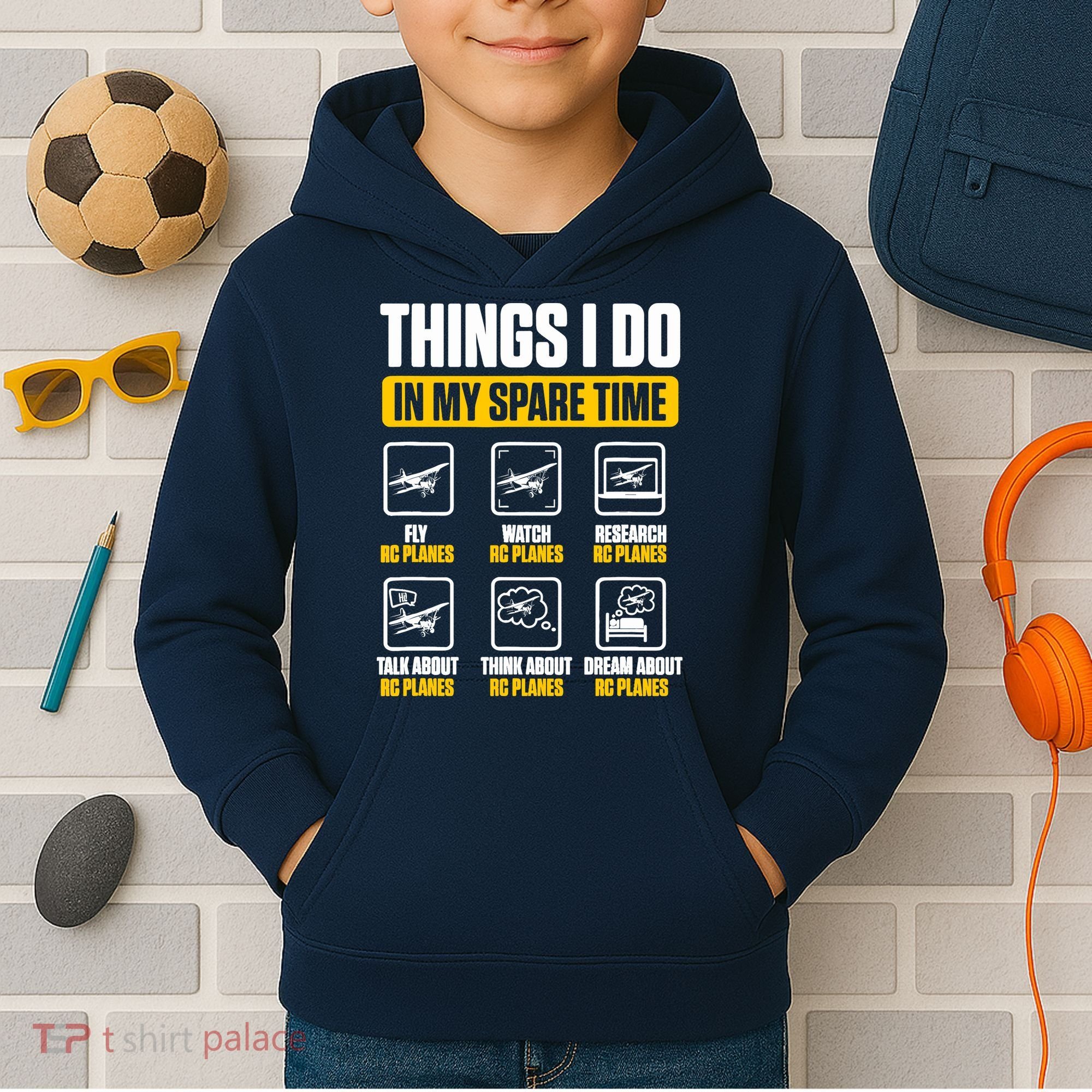 Aircraft Rc Plane Airplane Things I Do In My Spare Time Kids Hoodie