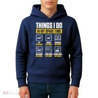 Aircraft Rc Plane Airplane Things I Do In My Spare Time Kids Hoodie thumb 4