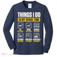 Aircraft Rc Plane Airplane Things I Do In My Spare Time Kids Long Sleeve Shirt thumb 0