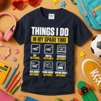 Aircraft Rc Plane Airplane Things I Do In My Spare Time Kids T-Shirt thumb 3