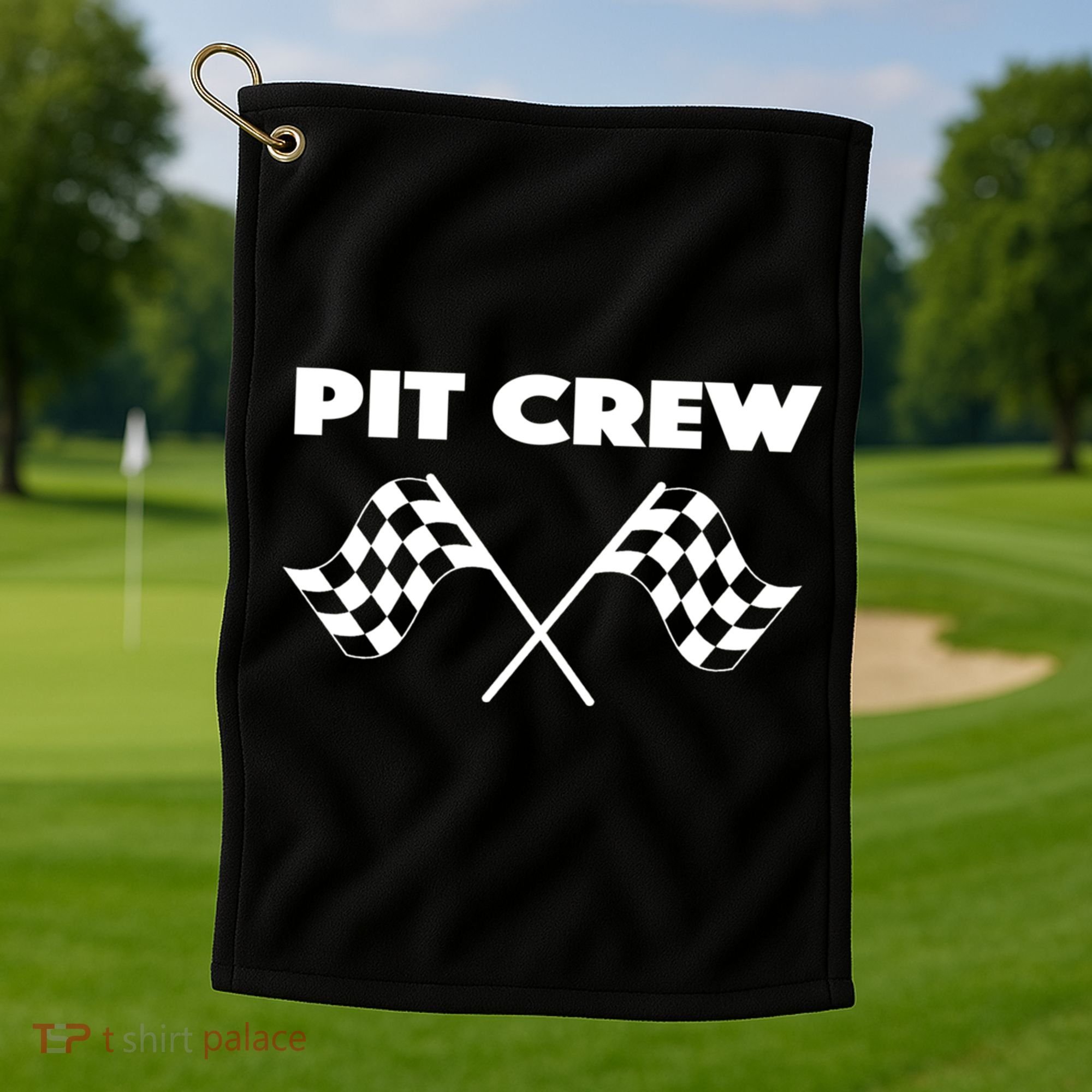 Auto Racing Pit Crew Funny Gift Golf Towel
