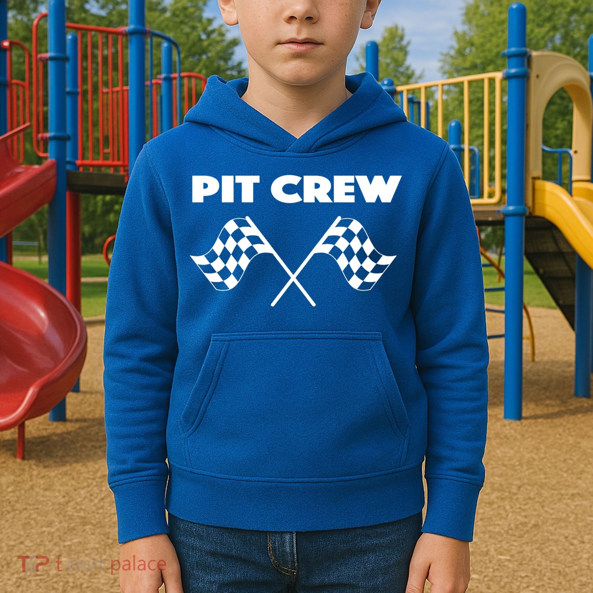 Auto Racing Pit Crew Funny Gift Kids Hoodie