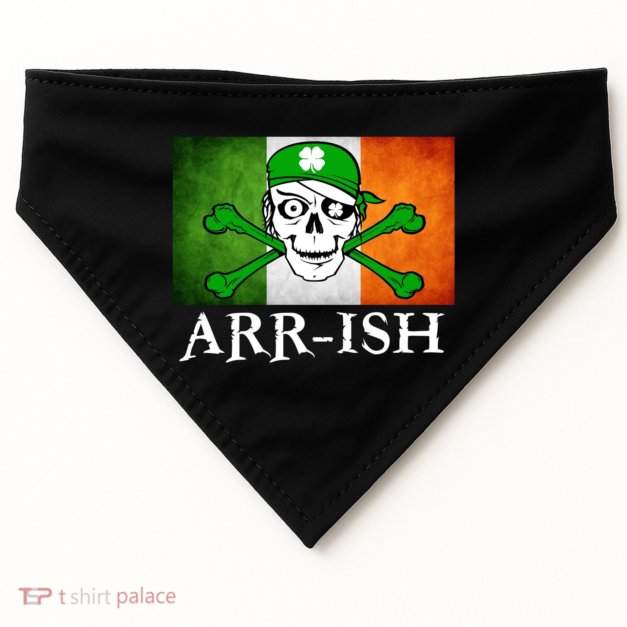Arr-ish Irish Pirate St. Patrick's Day Flag USA-Made Doggie Bandana