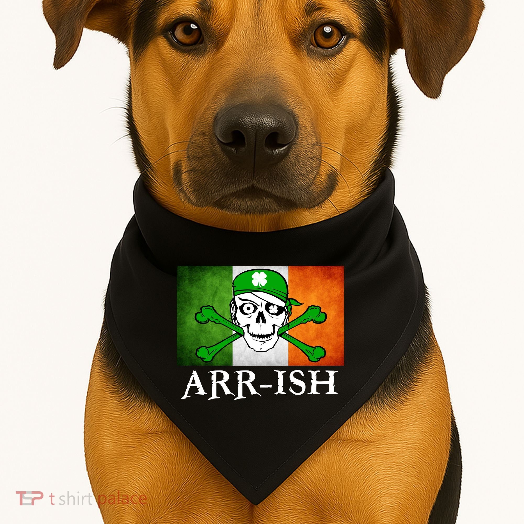 Arr-ish Irish Pirate St. Patrick's Day Flag USA-Made Doggie Bandana