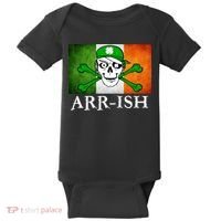 Arr-ish Irish Pirate St. Patrick's Day Flag Baby Bodysuit thumb 0