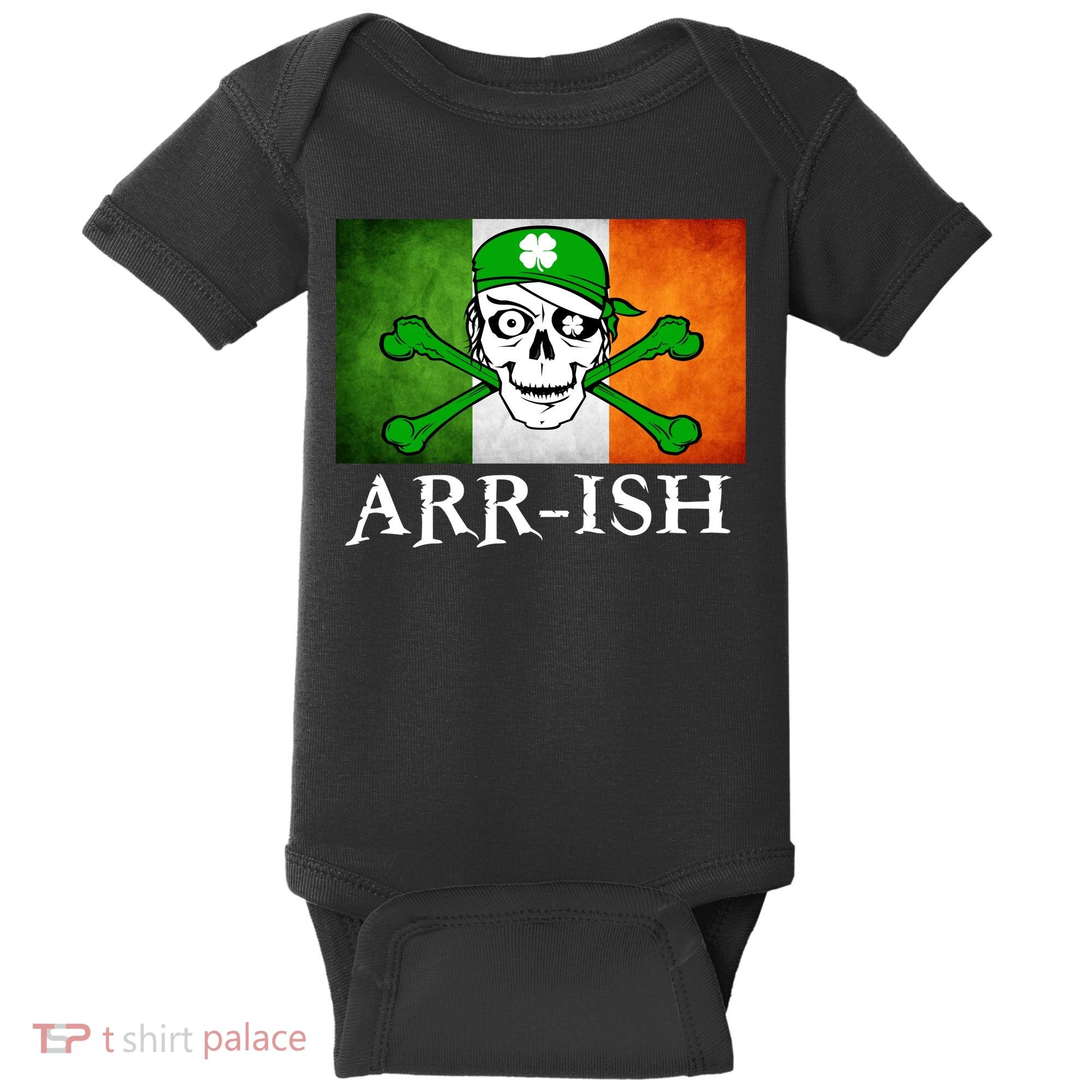 Arr-ish Irish Pirate St. Patrick's Day Flag Baby Bodysuit