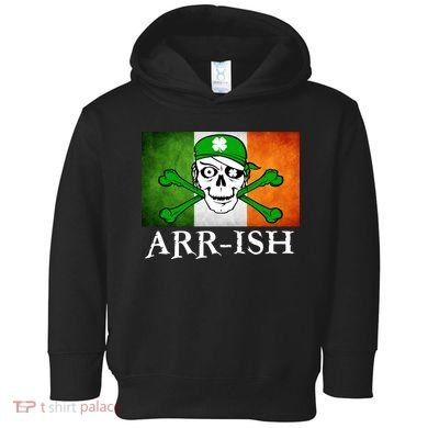 Arr-ish Irish Pirate St. Patrick's Day Flag Toddler Hoodie