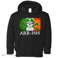 Arr-ish Irish Pirate St. Patrick's Day Flag Toddler Hoodie thumb 0