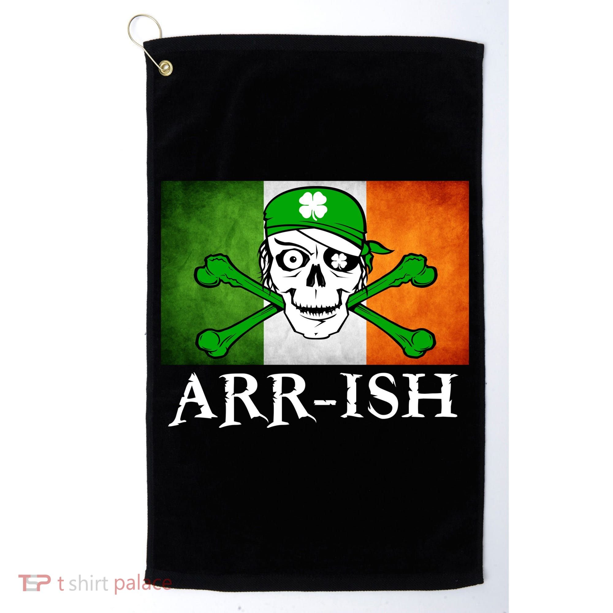 Arr-ish Irish Pirate St. Patrick's Day Flag Golf Towel