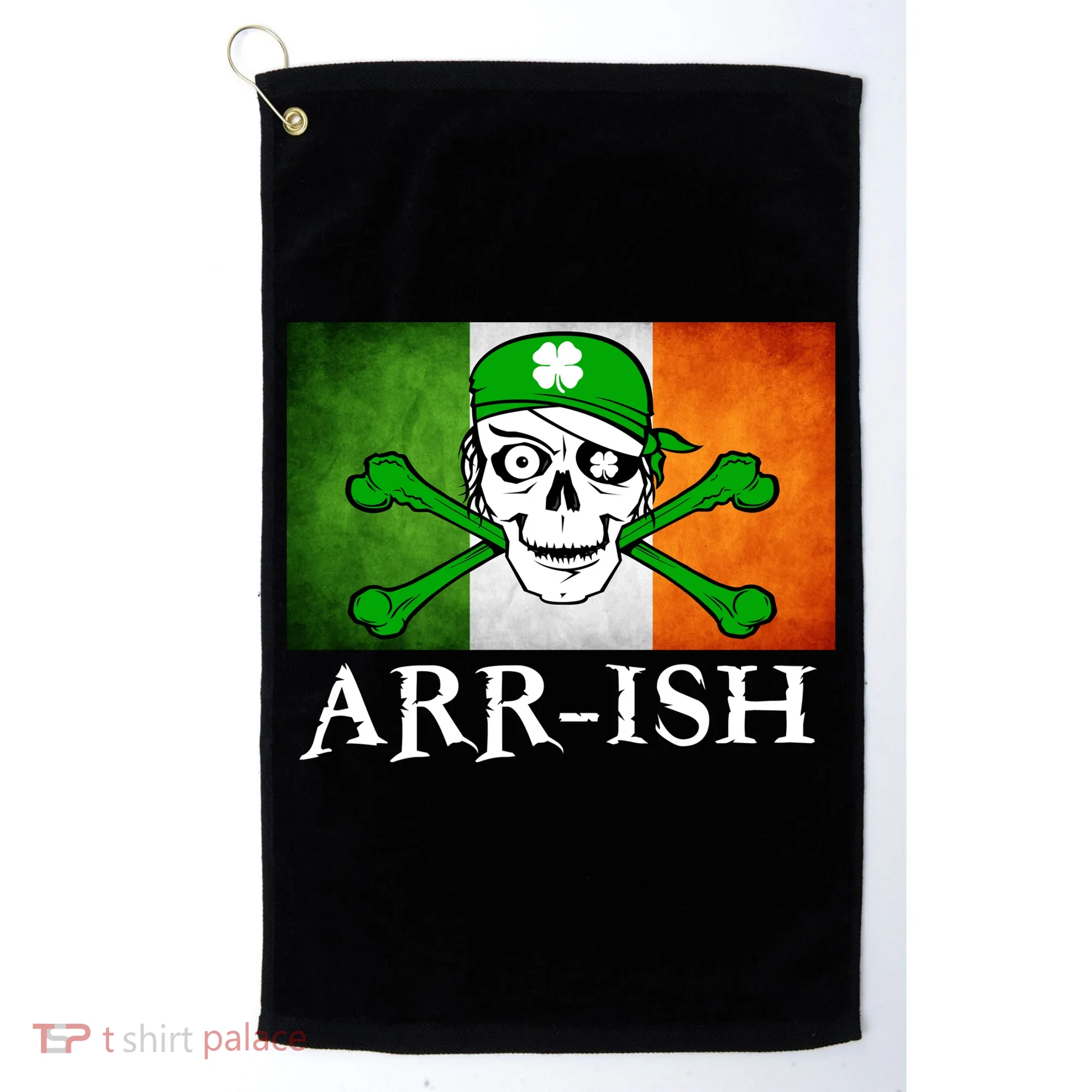 Arr-ish Irish Pirate St. Patrick's Day Flag Golf Towel