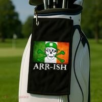 Arr-ish Irish Pirate St. Patrick's Day Flag Golf Towel thumb 2