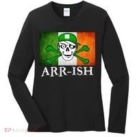 Arr-ish Irish Pirate St. Patrick's Day Flag Women's Long Sleeve Shirt thumb 0