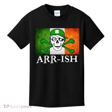 Arr-ish Irish Pirate St. Patrick's Day Flag Kids T-Shirt