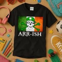 Arr-ish Irish Pirate St. Patrick's Day Flag Kids T-Shirt thumb 3