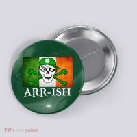 Arr-ish Irish Pirate St. Patrick's Day Flag Button thumb 0