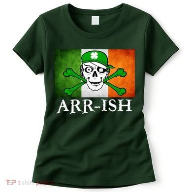 Arr-ish Irish Pirate St. Patrick's Day Flag Women's T-Shirt
