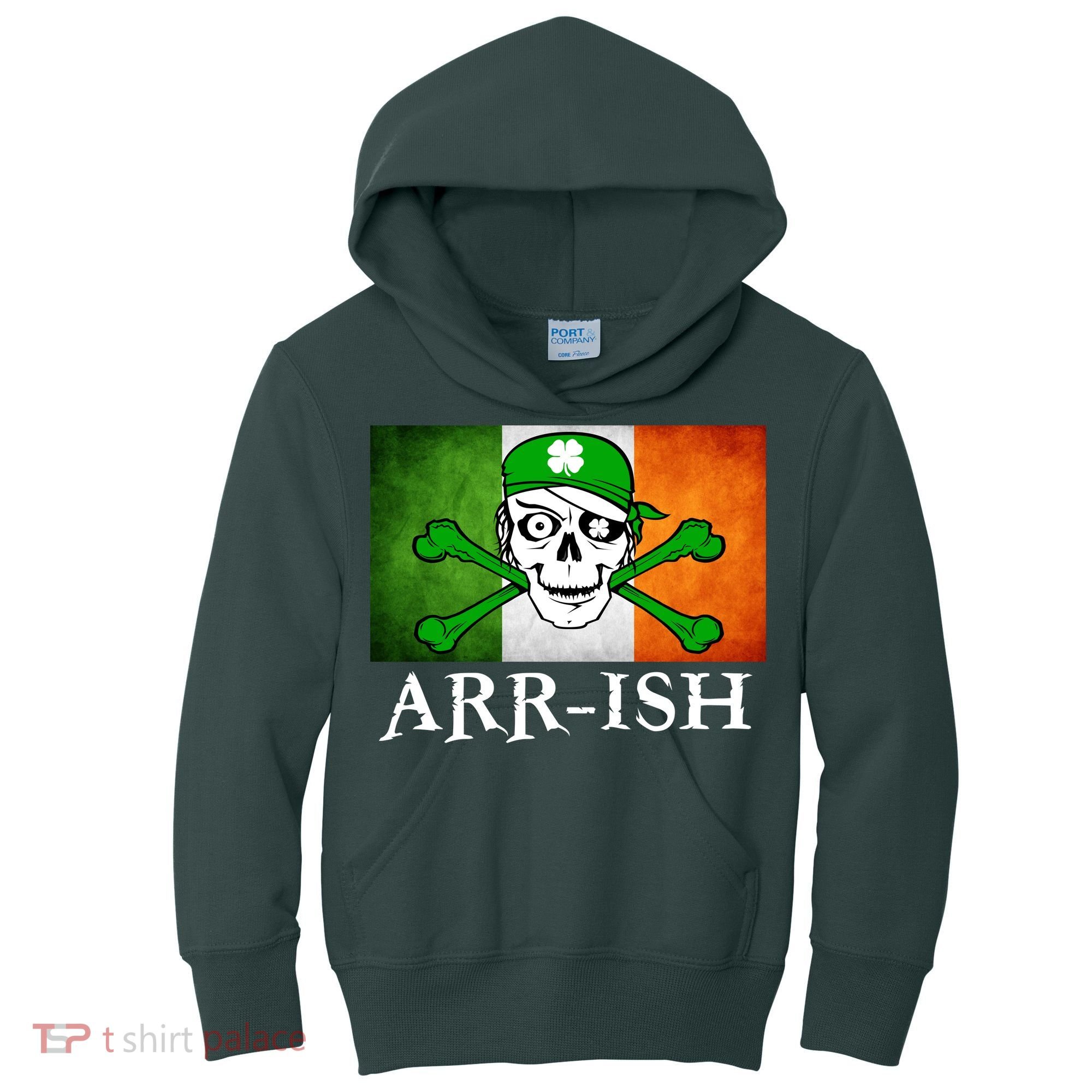 Arr-ish Irish Pirate St. Patrick's Day Flag Kids Hoodie