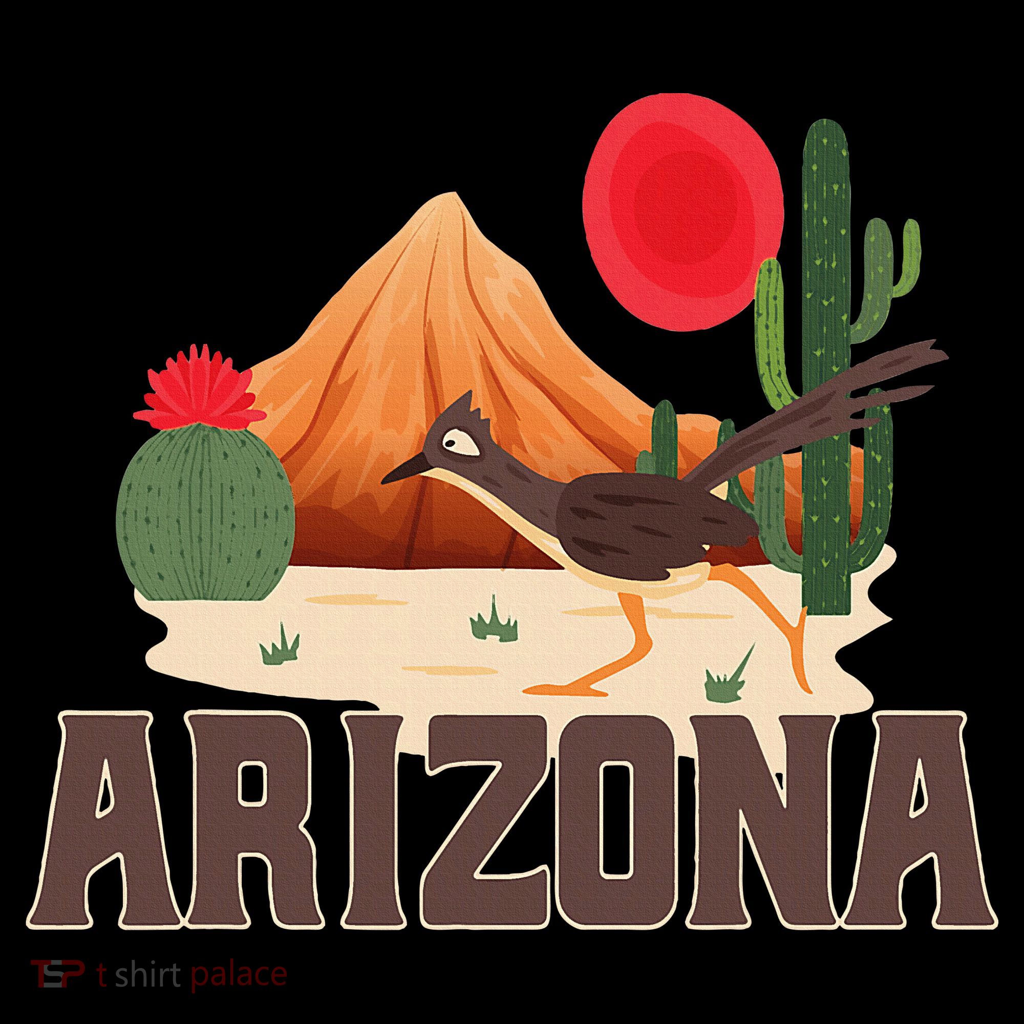 Arizona Roadrunner Retro Boho Desert Cactus Doggie Tank