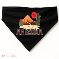 Arizona Roadrunner Retro Boho Desert Cactus USA-Made Doggie Bandana thumb 0
