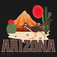 Arizona Roadrunner Retro Boho Desert Cactus USA-Made Doggie Bandana thumb 2
