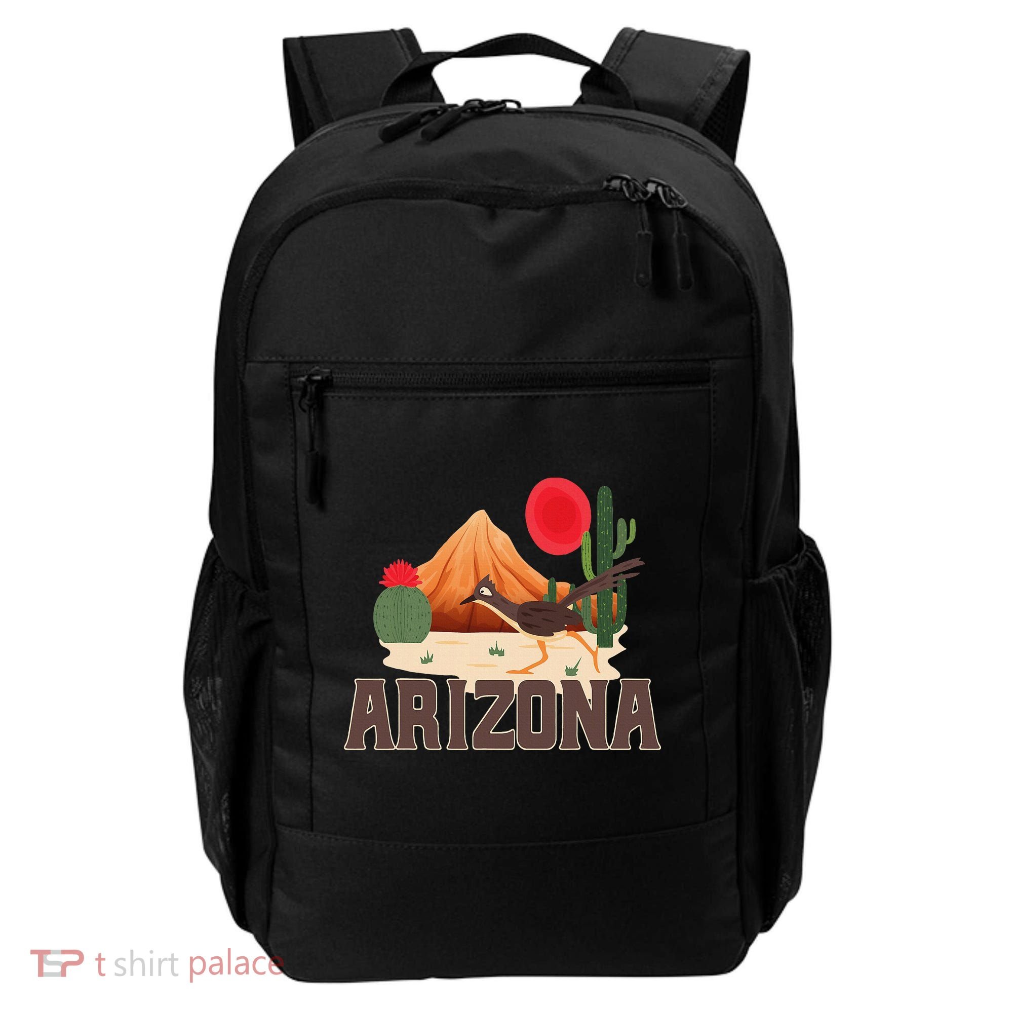 Arizona Roadrunner Retro Boho Desert Cactus Backpack