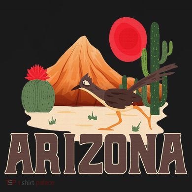 Arizona Roadrunner Retro Boho Desert Cactus Flat Bill Trucker Hat