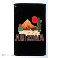 Arizona Roadrunner Retro Boho Desert Cactus Golf Towel thumb 0