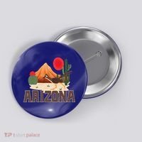 Arizona Roadrunner Retro Boho Desert Cactus Button thumb 0