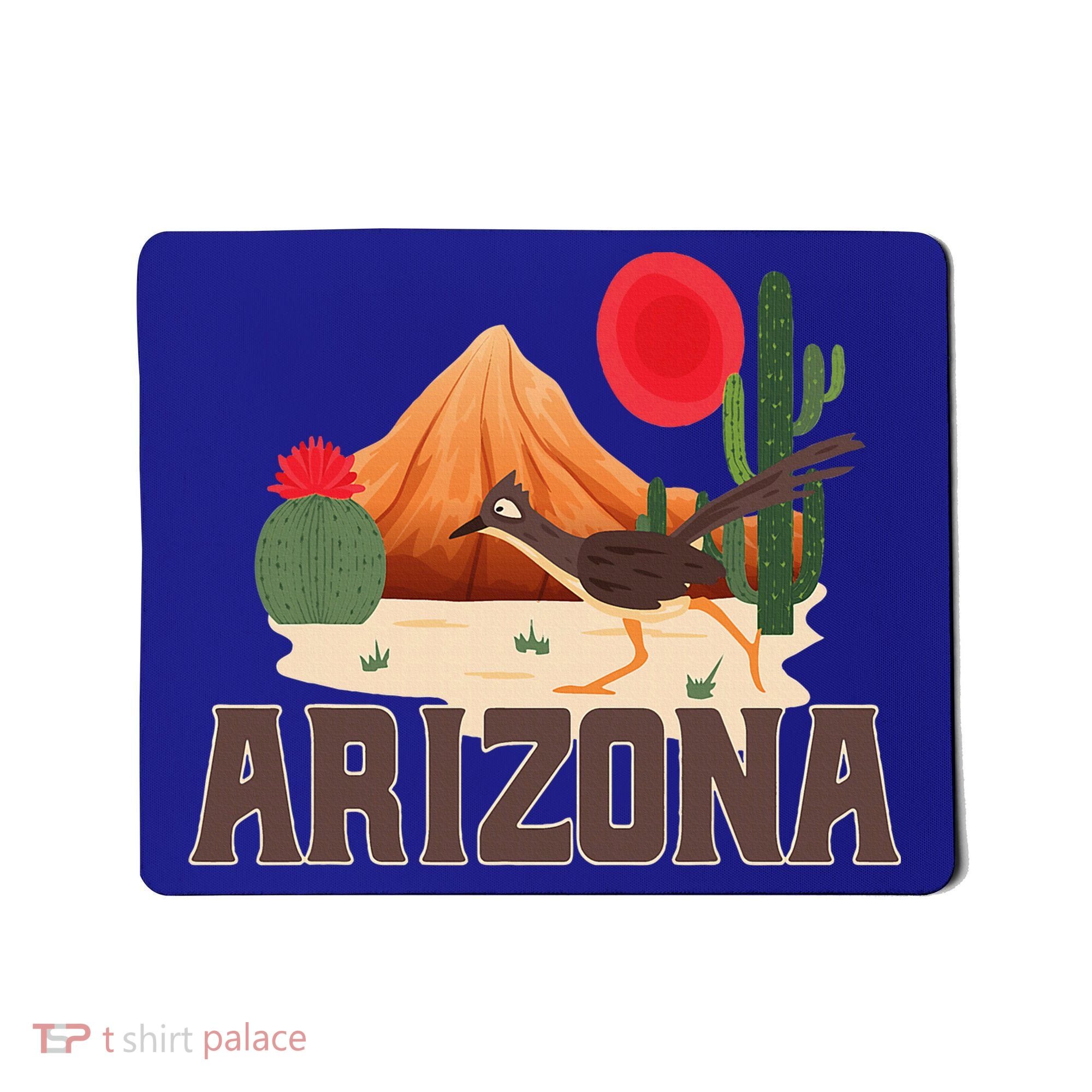 Arizona Roadrunner Retro Boho Desert Cactus Mousepad