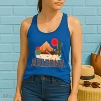 Arizona Roadrunner Retro Boho Desert Cactus Women's Tank Top thumb 2