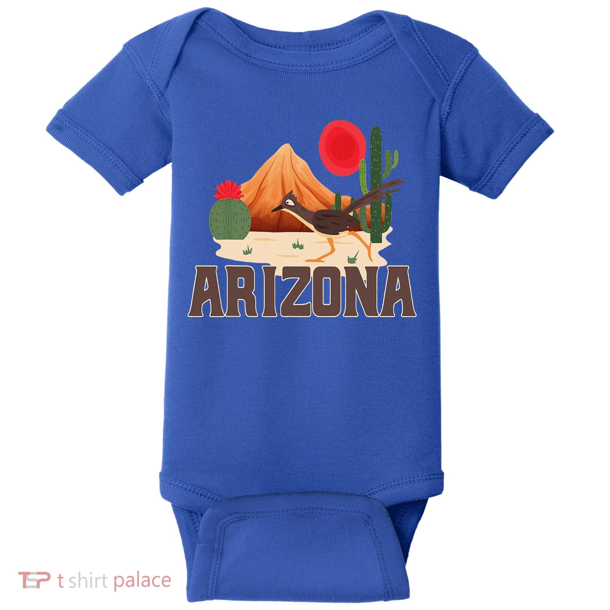 Arizona Roadrunner Retro Boho Desert Cactus Baby Bodysuit