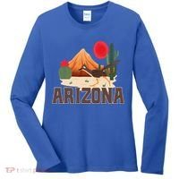 Arizona Roadrunner Retro Boho Desert Cactus Women's Long Sleeve Shirt thumb 0