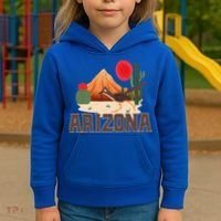 Arizona Roadrunner Retro Boho Desert Cactus Kids Hoodie thumb 3