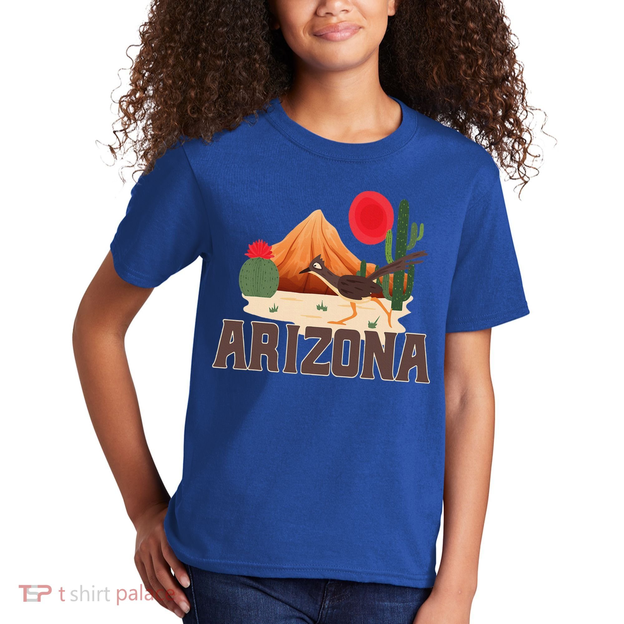 Arizona Roadrunner Retro Boho Desert Cactus Kids T-Shirt