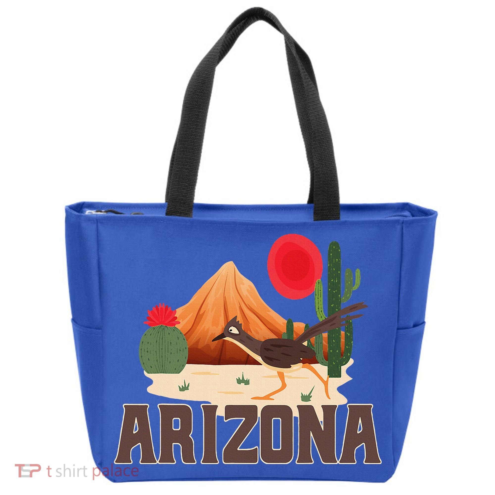 Arizona Roadrunner Retro Boho Desert Cactus Tote Bag
