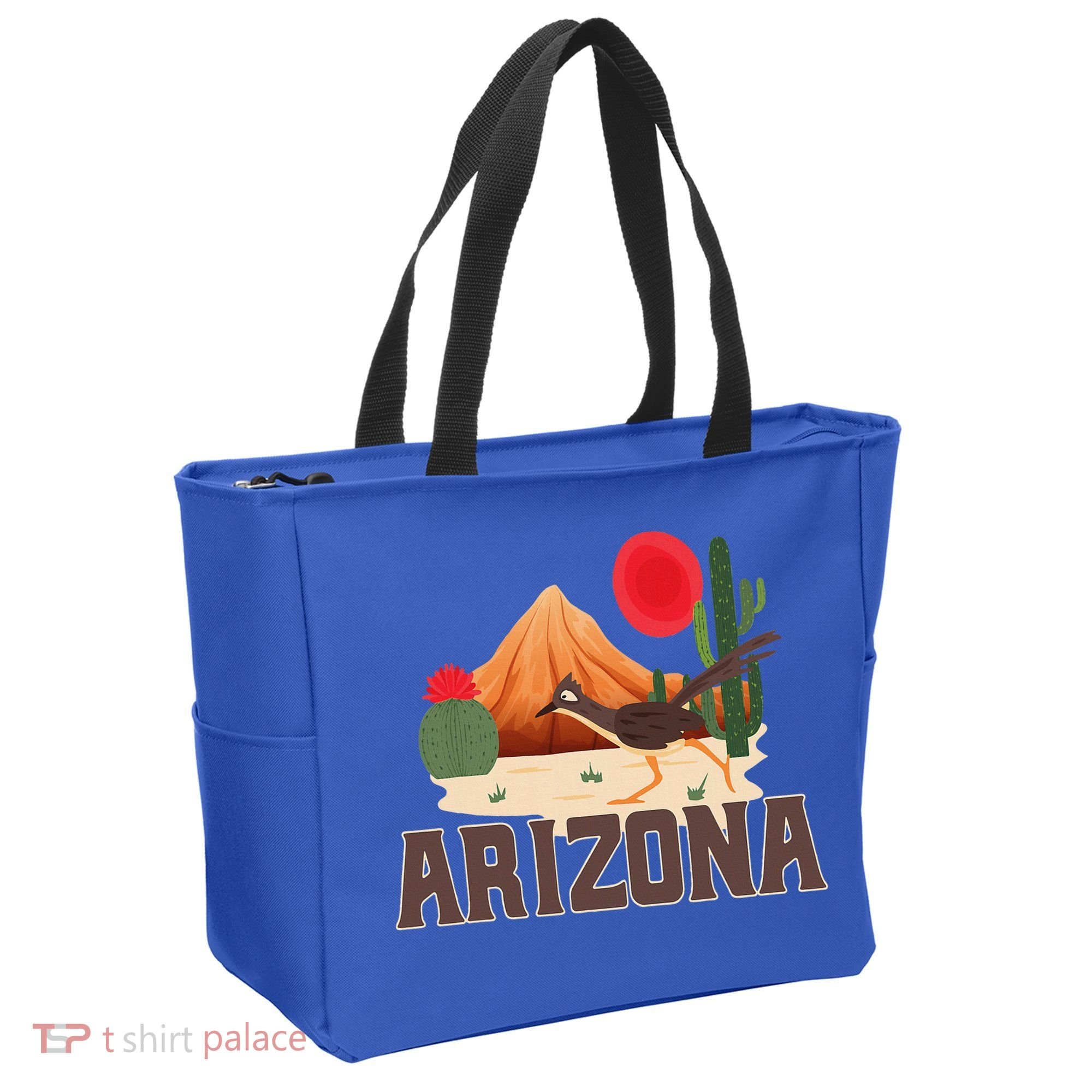 Arizona Roadrunner Retro Boho Desert Cactus Tote Bag