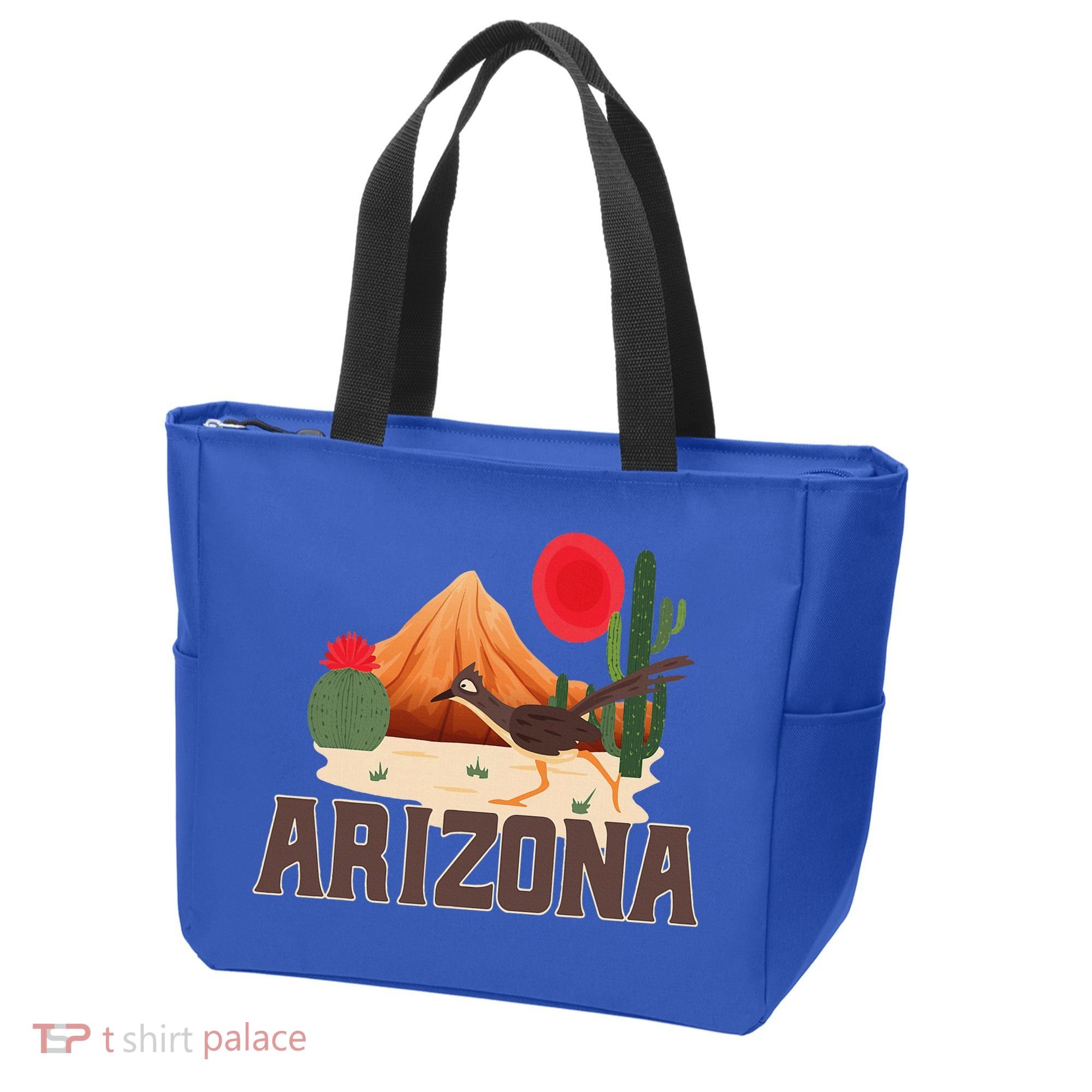 Arizona Roadrunner Retro Boho Desert Cactus Tote Bag
