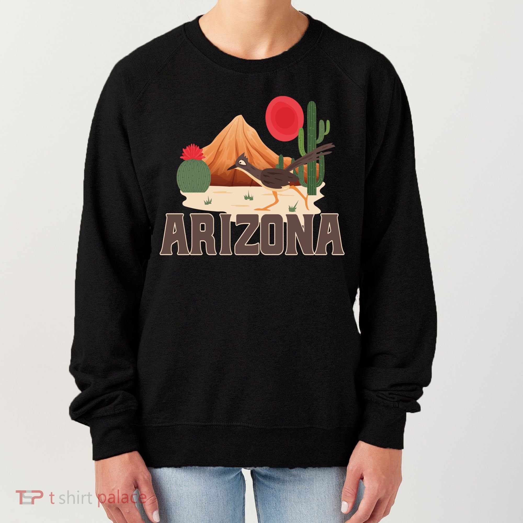 Arizona Roadrunner Retro Boho Desert Cactus Cute Gift Women's Sweatshirt
