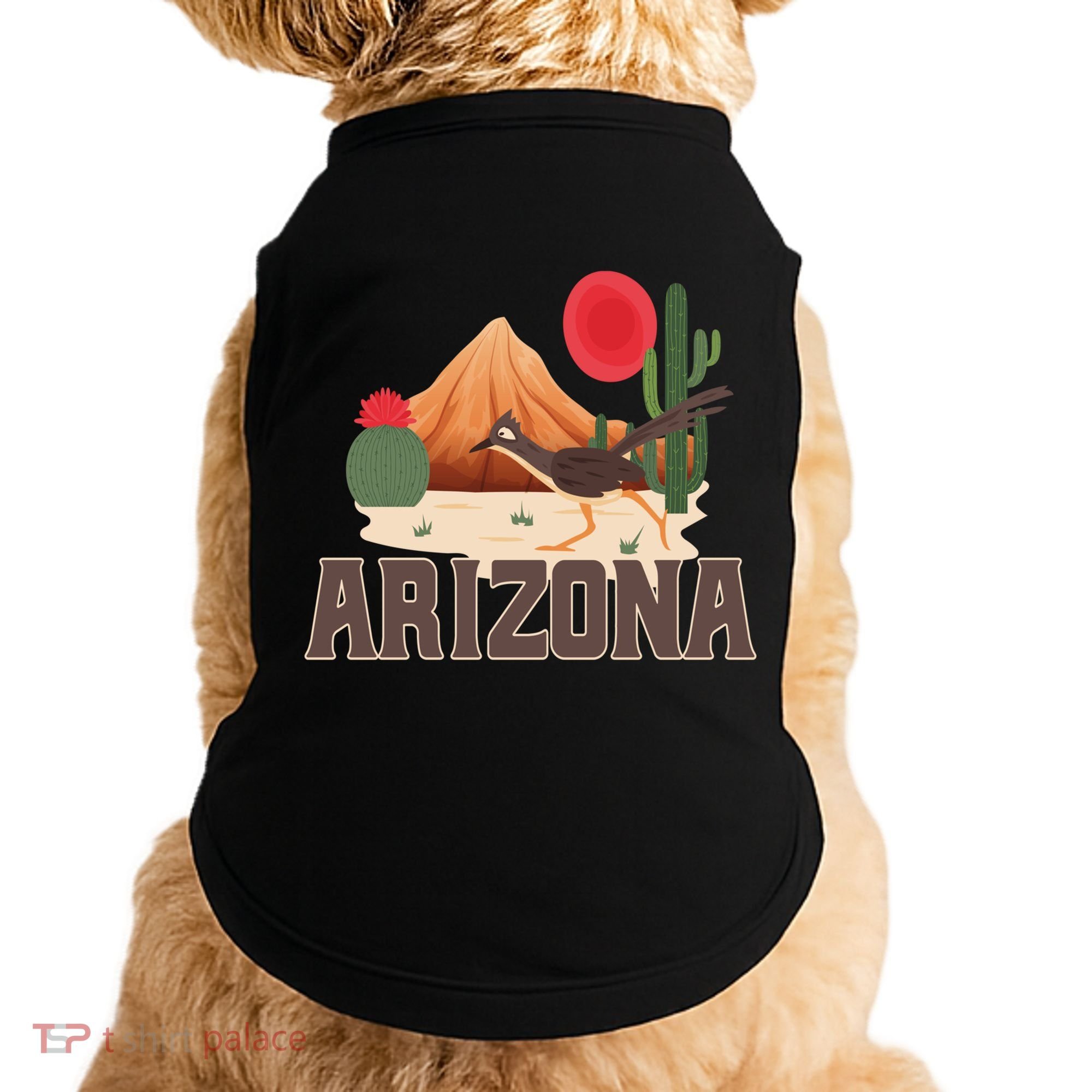 Arizona Roadrunner Retro Boho Desert Cactus Cute Gift Doggie Tank