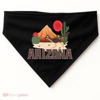 Arizona Roadrunner Retro Boho Desert Cactus Cute Gift USA-Made Doggie Bandana thumb 0