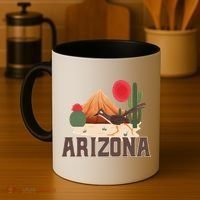 Arizona Roadrunner Retro Boho Desert Cactus Cute Gift Coffee Mug thumb 4